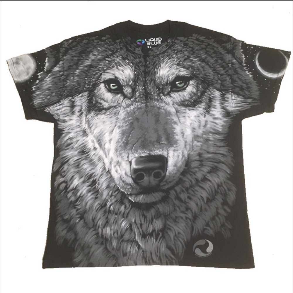 New Arctic Wolf Liquid Blue Black Unisex T-Shirt